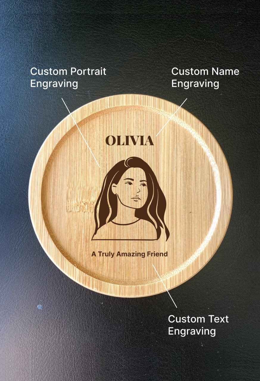 Custom portrait coffee coaster, ideal birthday gift for colleagues