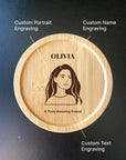 Custom portrait coffee coaster, ideal birthday gift for colleagues