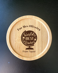 World's Best Teacher Coaster - Custom Award Design with Personal Note