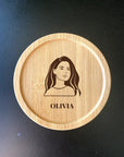 Unique Custom Portrait Coaster: A Special Gift for Her