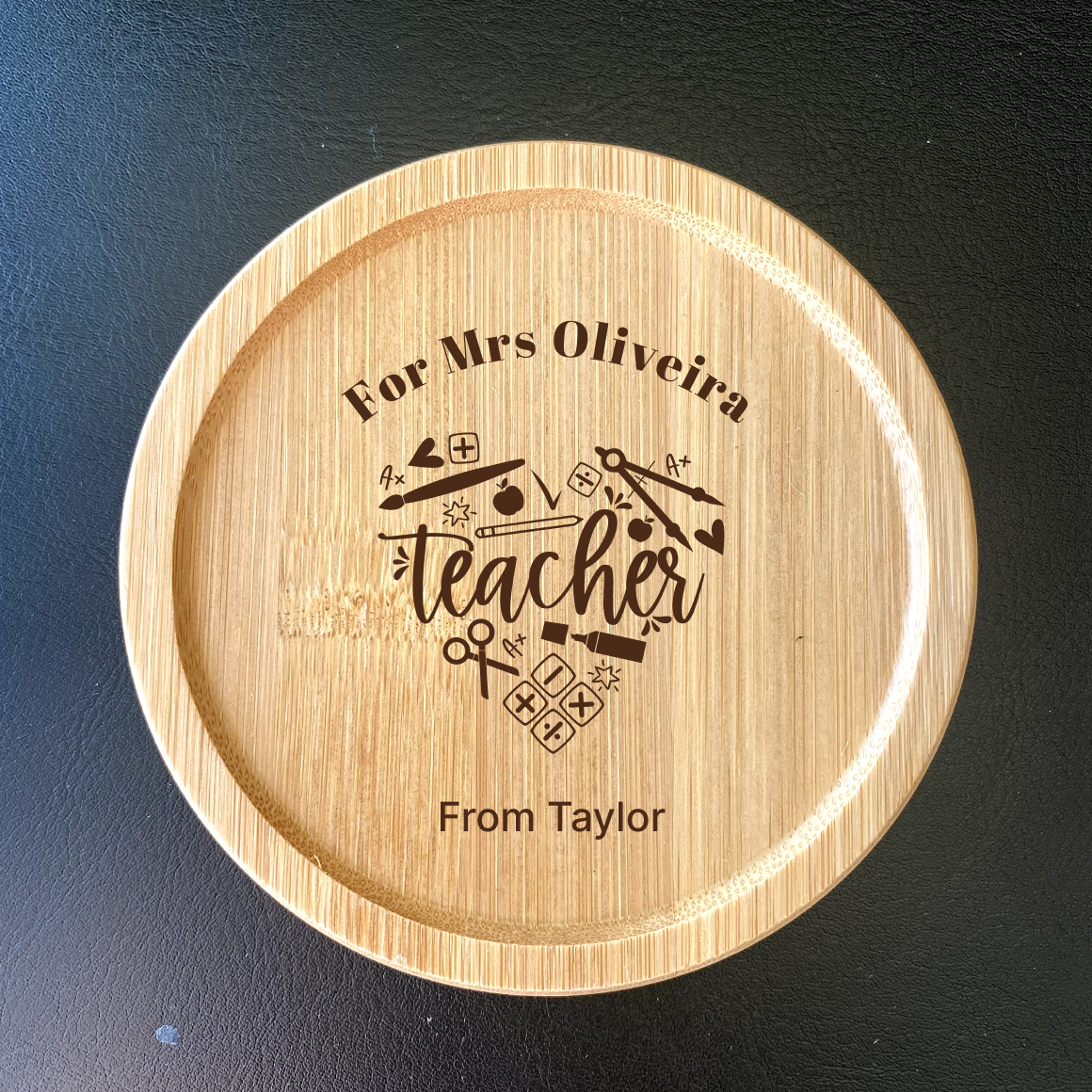 Custom coffee coaster for Teacher&#39;s Day gift, personalized for teachers