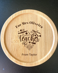 Custom coffee coaster for Teacher's Day gift, personalized for teachers