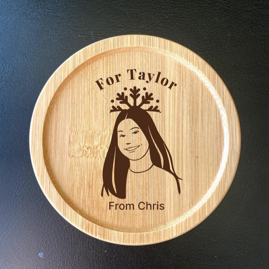 Personalized portrait coasters, great for Christmas presents