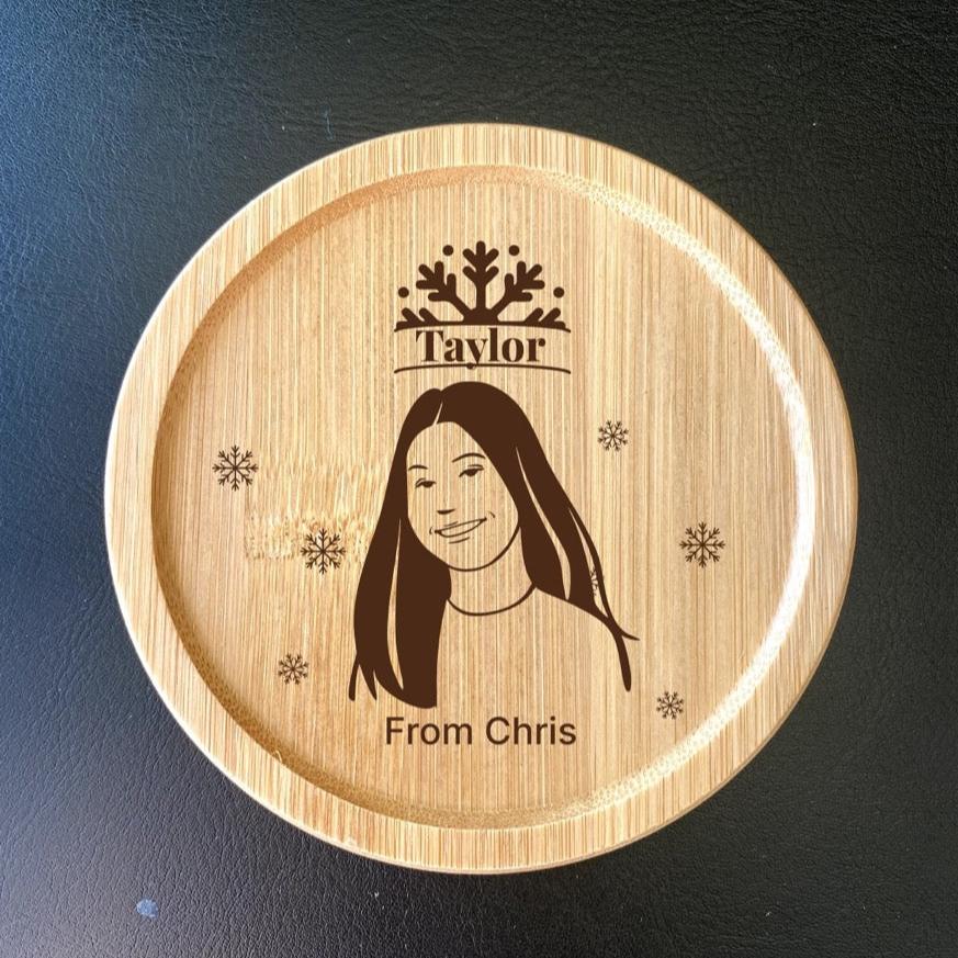 Personalized portrait coasters for Christmas, unique holiday gift