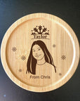 Personalized portrait coasters for Christmas, unique holiday gift