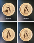 "Winter Portraits" Custom Engraved Wooden Coasters - Personalised Christmas Gifts