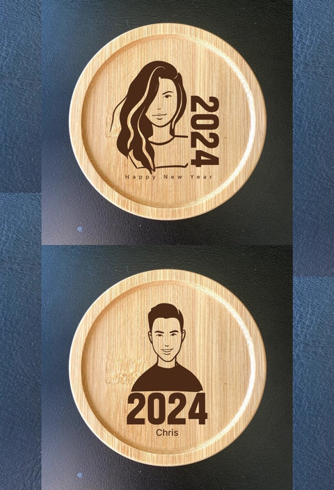 Engraved 2024 Wooden Coasters