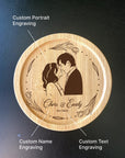 Personalised Wooden Coaster for Couples: Wedding and Anniversary Gift