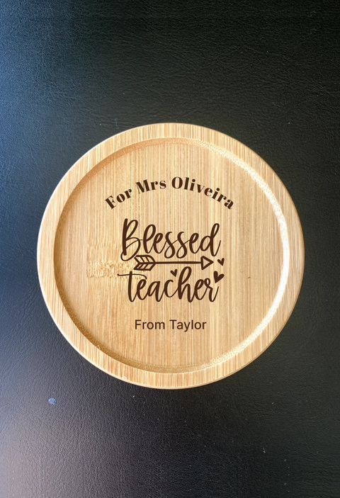 Engraved Appreciation Coaster Set for Teachers and Educators