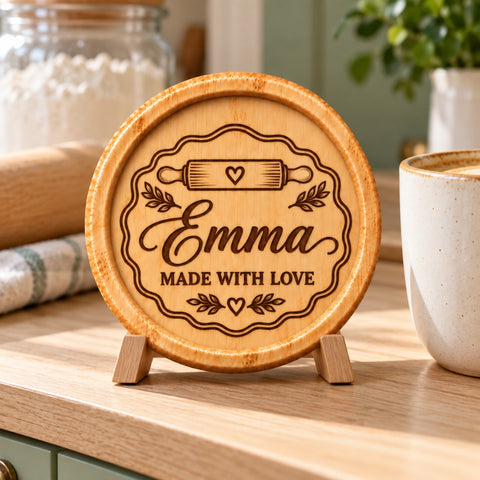 Personalised Baking Wooden Coaster – Baking Memories