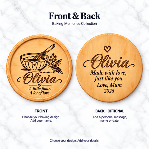 Personalised Baking Wooden Coaster – Baking Memories