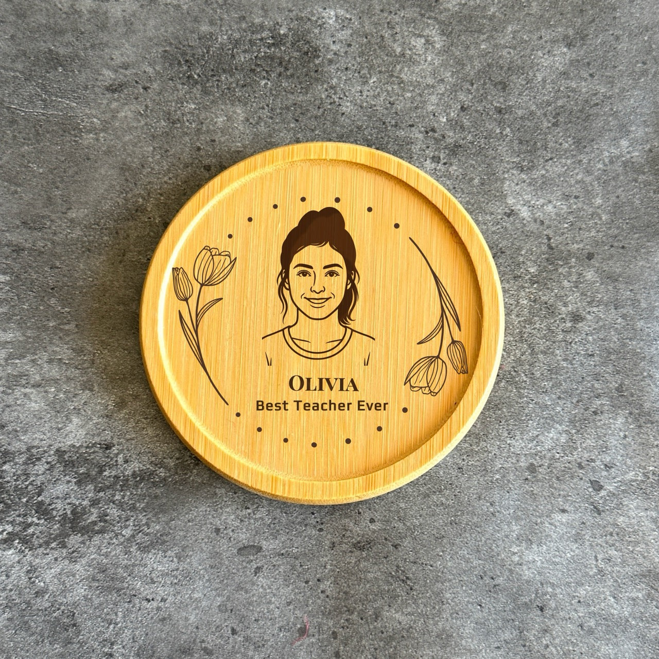 Custom engraved coasters for mum or teacher