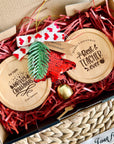 Handcrafted Christmas Wooden Coasters Gift Set