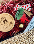 Personalised Wooden Coasters with Portrait & Christmas Tree Ornament