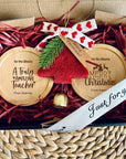 Handcrafted Christmas Wooden Coasters Gift Set