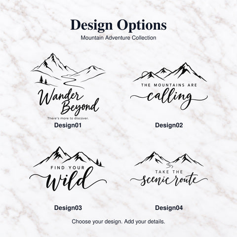 Product title Personalised Refillable Leather Journal – Mountain Designs