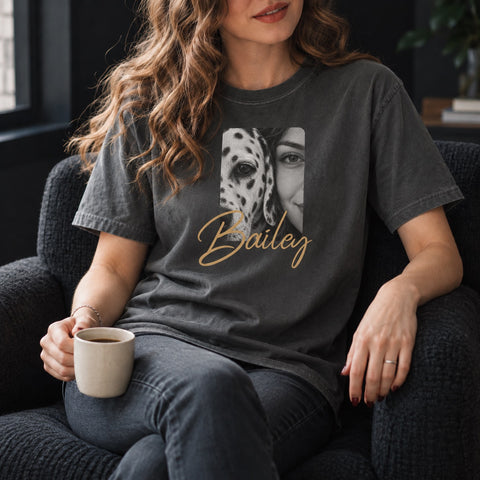 Personalised Dog Mum T-Shirt – Your Dog’s Photo & Name