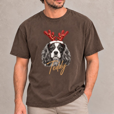 Dog Lover Christmas T-Shirt – Custom Pet Photo & Name