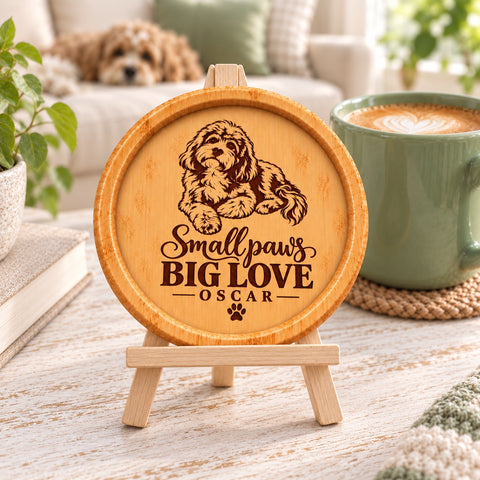 Personalised Dog Portrait Wooden Coaster