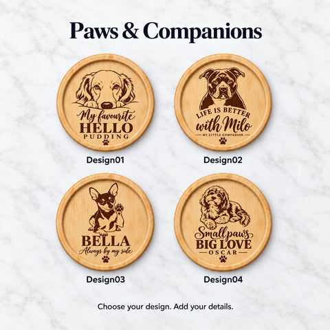 Personalised Dog Portrait Wooden Coaster