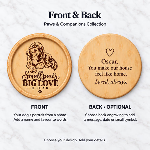 Personalised Dog Portrait Wooden Coaster