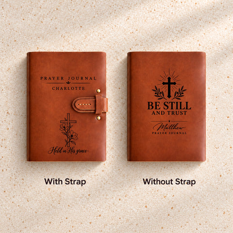Personalised Leather Prayer Journal – Faith & Prayer Thick Notebook