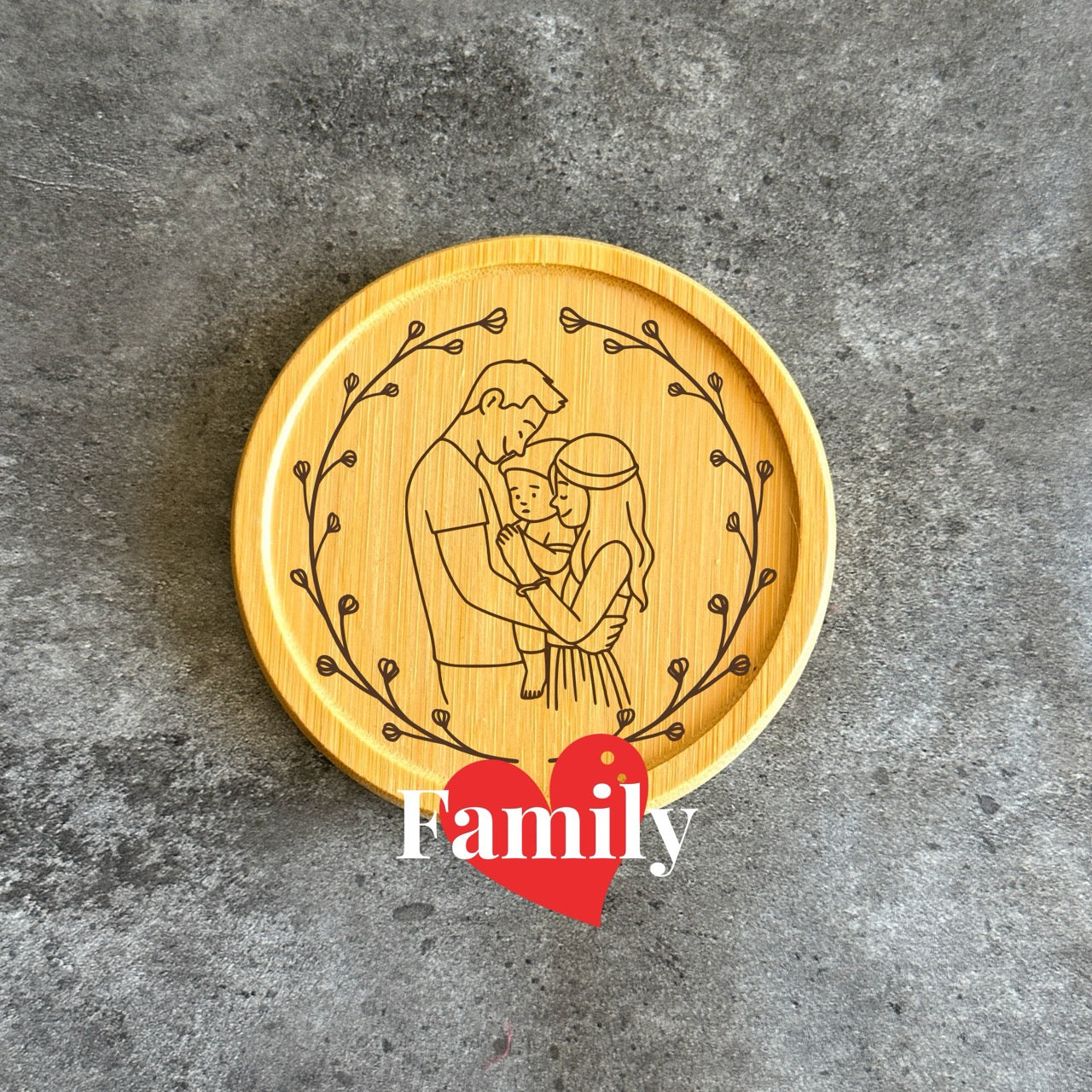 personalised family coaster set for Christmas or birthday celebration