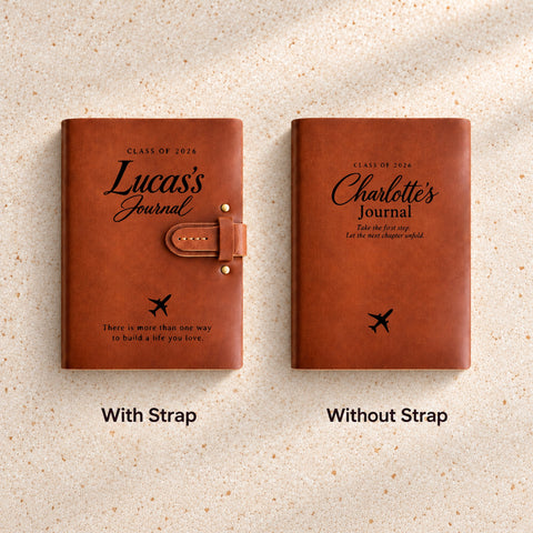Personalised Thick Leather Notebook – Name & Quote