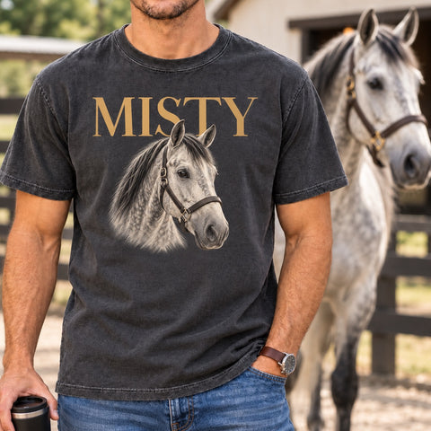 Custom Horse T-Shirt – Your Horse’s Photo & Name