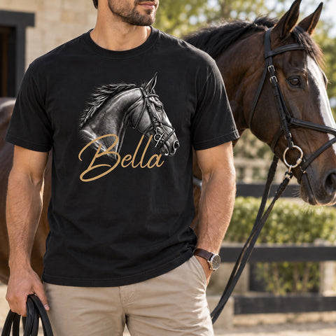 Custom Horse T-Shirt – Your Horse’s Photo & Name