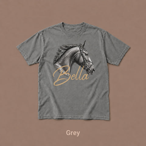 Custom Horse T-Shirt – Your Horse’s Photo & Name