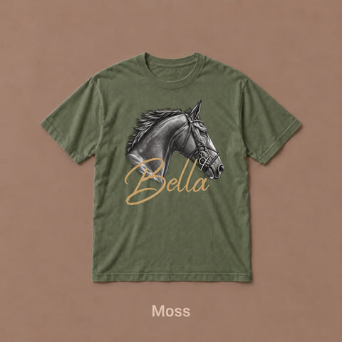 Custom Horse T-Shirt – Your Horse’s Photo & Name