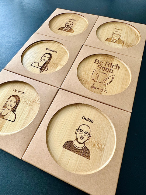 Custom Portrait Wooden Coasters