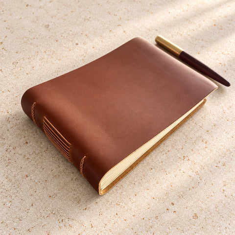 Personalised Mountain Landscape Leather Notebook