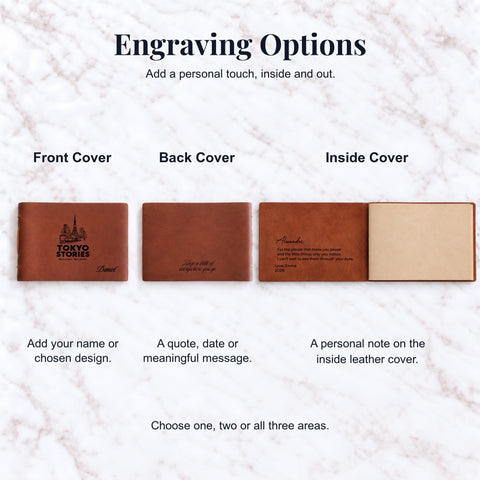 Personalised Leather Sketchbook – Engraved Leaf Design, Custom Floral Journal, Artist Gift, Christmas Gift for Creatives