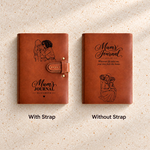 Personalised Thick Leather Memory Journal for Mum
