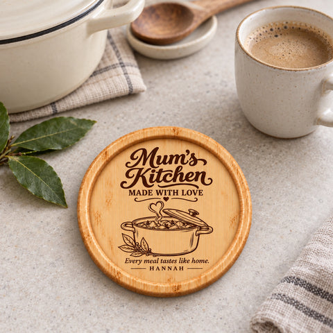 Personalised Wooden Coaster for Mum – Mum’s Kitchen