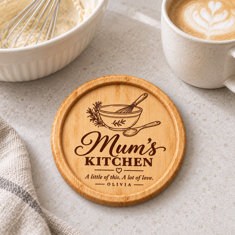 Personalised Wooden Coaster for Mum – Mum’s Kitchen