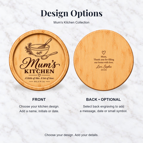 Personalised Wooden Coaster for Mum – Mum’s Kitchen