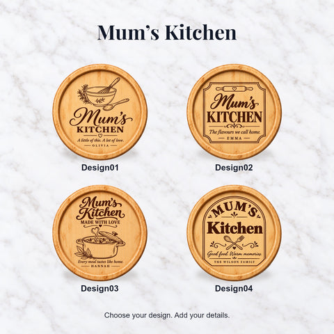 Personalised Wooden Coaster for Mum – Mum’s Kitchen