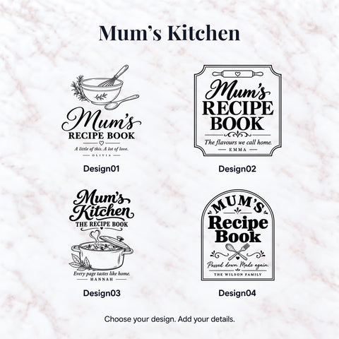 Personalised Leather Recipe Book – Mum’s Kitchen Thick Journal