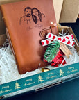 Festive Christmas Hamper with Custom Notebook & Wooden Coasters