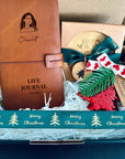 Premium Christmas Hamper with Leather Notebook & Wooden Coasters