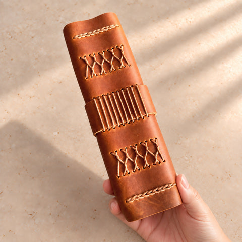 Personalised Leather Journal with Strap, Custom Engraved Notebook with Name & Floral Design, Handmade Gift Australia