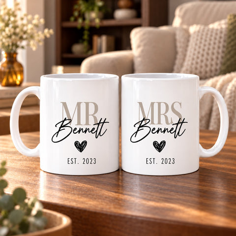 Personalised Couple Portrait Mug – Wedding & Anniversary Gift