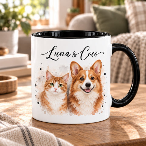 Personalised Pet Photo Mug – Custom Dog & Cat Portrait Gift