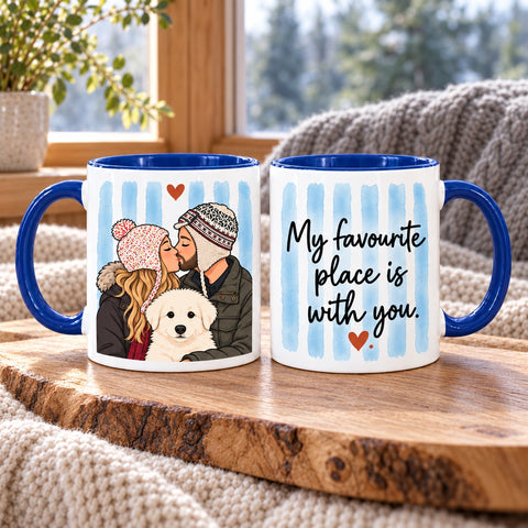 Personalised Family & Pet Portrait Mug – Cartoon Photo Gift