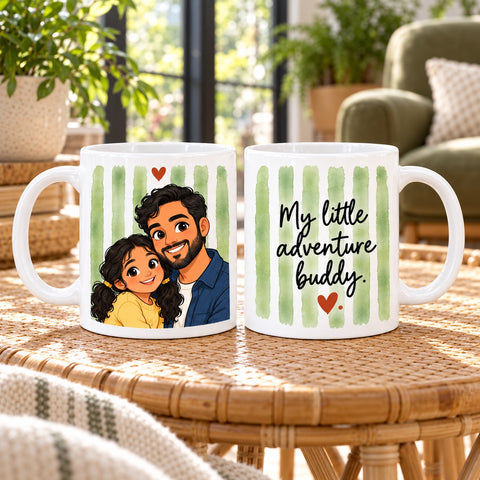 Personalised Family & Pet Portrait Mug – Cartoon Photo Gift