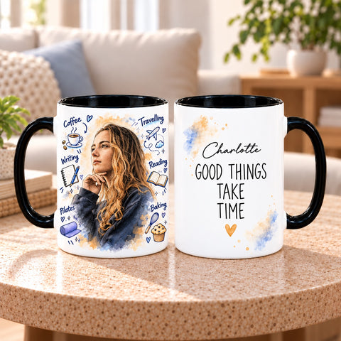 All About You – Personalised Watercolour Portrait Mug