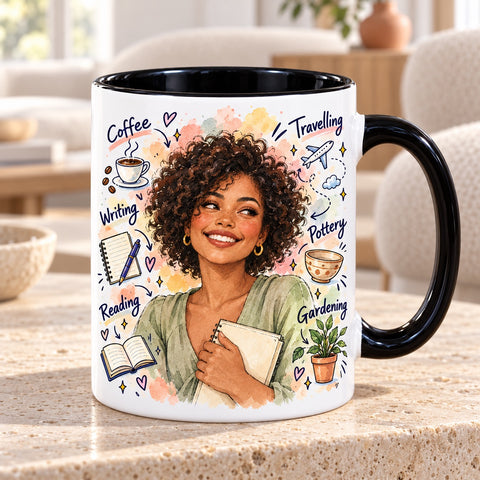 All About You – Personalised Watercolour Portrait Mug